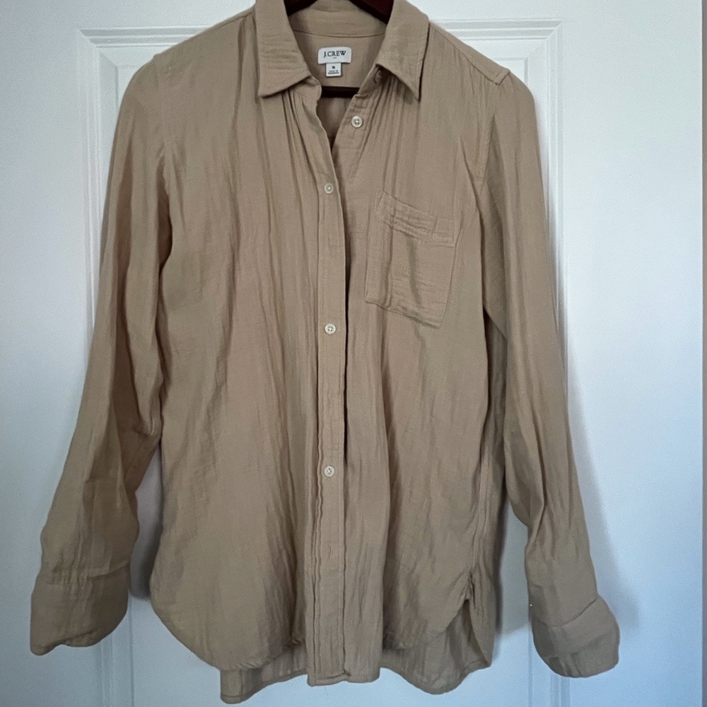 J. Crew Cream Textured Shirt